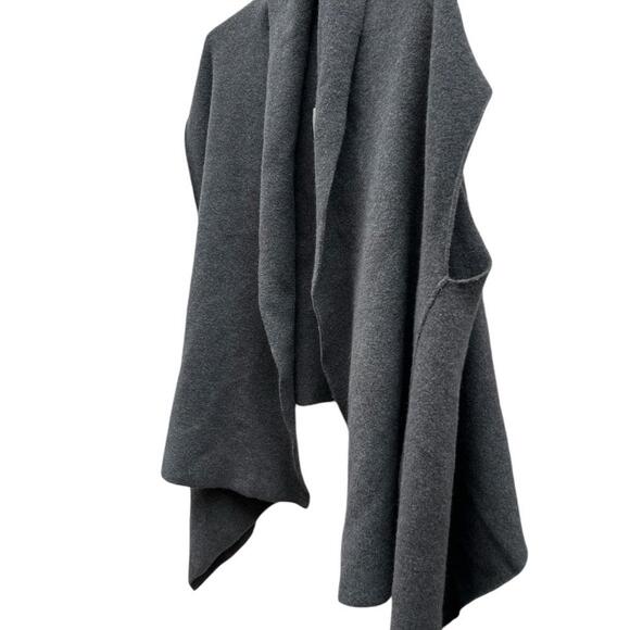 BROCHU WALKER Sorin Merino Wool Blend Wrap Vest In Shale Melange Size P/S - Picture 6 of 8